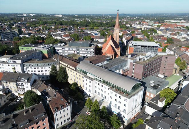 Drohnenansicht des St. Johannes Hospitals Dortmund